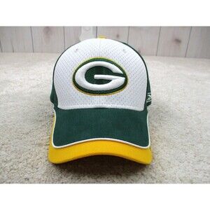 Green Bay Packers Hat Cap Strap Back Green Yellow Logo NFL Football Reebok Mens
